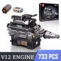 Mould King LSX454 V8 V12 W12 Engine Motorized Simulation Model Electrically Drive Building Blocks Technical Car Parts Toys Gift