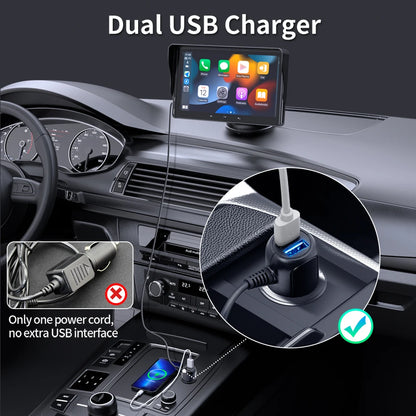 Grandnavi 7inch Car Radio Multimedia Video Player Wireless Carplay And Wireless Android Auto Portable Universal Touch Screen