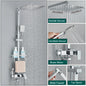 Shower Faucet Set Rainfall 3/4-ways Bathtub Tap With Bathroom Shelf Height Adjust Brass Mixer Crane Hot Cold Water Systems
