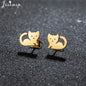 Unique Christmas Earring Stainless Steel YES NO Cactus Footprint Music Stud Earrings for Women Tiny Star Boots Jewelry Girl Gift