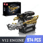 Mould King LSX454 V8 V12 W12 Engine Motorized Simulation Model Electrically Drive Building Blocks Technical Car Parts Toys Gift
