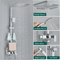 Shower Faucet Set Rainfall 3/4-ways Bathtub Tap With Bathroom Shelf Height Adjust Brass Mixer Crane Hot Cold Water Systems