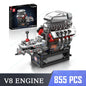 Mould King LSX454 V8 V12 W12 Engine Motorized Simulation Model Electrically Drive Building Blocks Technical Car Parts Toys Gift