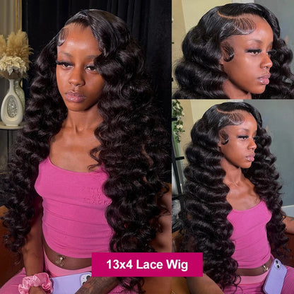 FRIZIRA 250% 30 40 Inch Loose Deep Wave 13x6 HD Lace Front Human Hair Wigs Pre Plucked Wigs13x4 Handmade Curly Lace Frontal Wigs