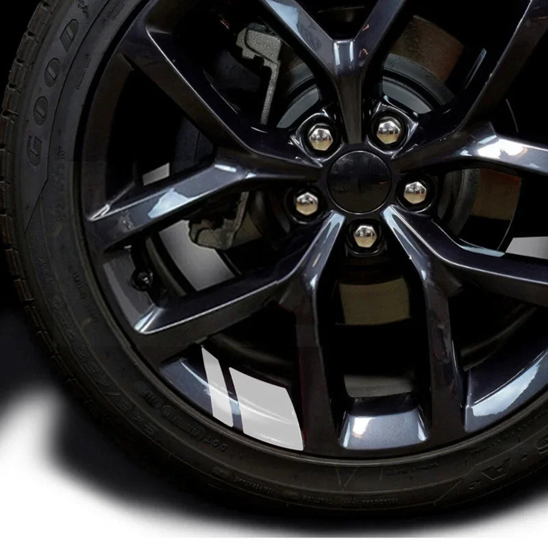 6Pcs Car Sticker Reflective Wheel Hub Decals Resistant Cover Exterior Accessory Car Decor Car Stickers for Dodge Chrysler Jeep