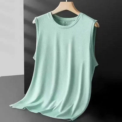 Men's Ice Silk Mesh Tank Tops Gym Stringer Transparent Bodybuilding Sleeveless Shirt Fitness Vest Male mesh Muscle Singlets