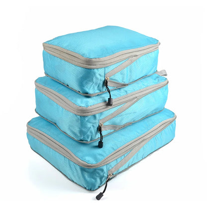 Travel Storage Bag Compressible Packing Cubes Foldable Waterproof Travel Suitcase Nylon Portable With Handbag Luggage Organizer