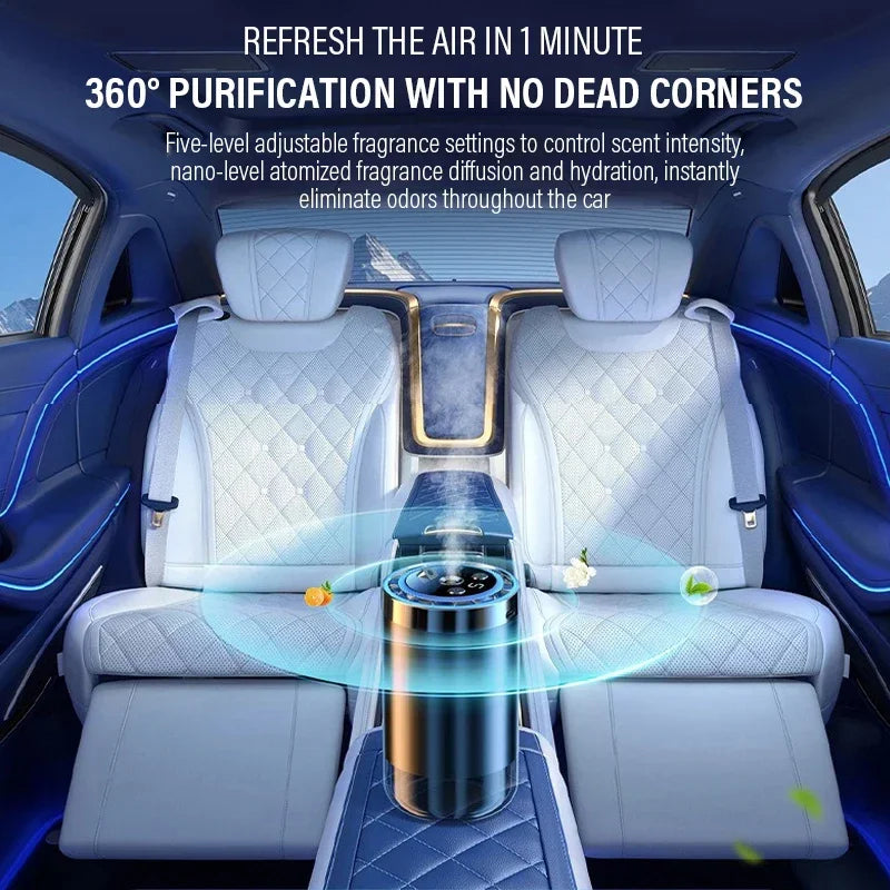 5 Modes Car Mounted Perfume Aromatherapy Automatic Spray Odor Removal Aluminum Alloy Colorful Atmosphere Light Star Ceiling