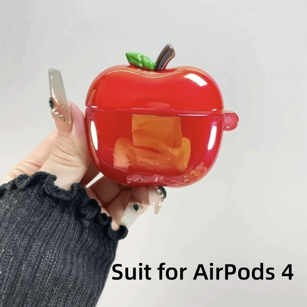 TPU Plating Earphone Case 3D Transparent Anti-Slip Shell Cover Fruit Drop-Proof for AirPods 3/4 / Airpods Pro 2/1