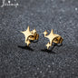 Unique Christmas Earring Stainless Steel YES NO Cactus Footprint Music Stud Earrings for Women Tiny Star Boots Jewelry Girl Gift