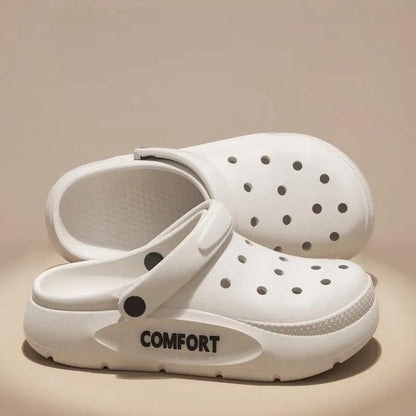 Men's Cut Out Shoes Men's Summer New Women's and Men's Thick-Soled Non-Slip Eva Sandals Boys' Driving Cut Out Slippers