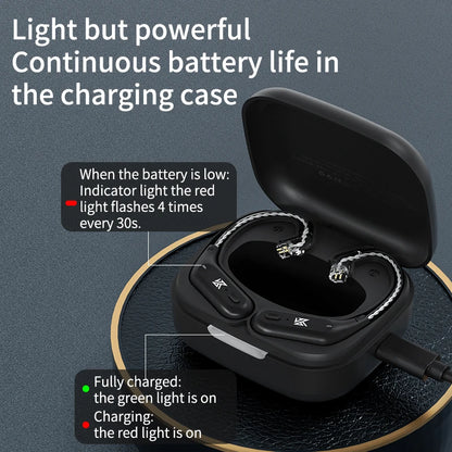 KZ AZ09 Wireless Upgrade Cable HD Bluetooth 5.4 Wire Ear Hook HIFI Headset Cable With Charging Case For KZ CCA Earphones