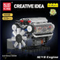 Mould King 10171 LSX454 V8 Engine Motorized Simulation Model Electrically Drive Building Blocks Technical Car Parts Toys Gift
