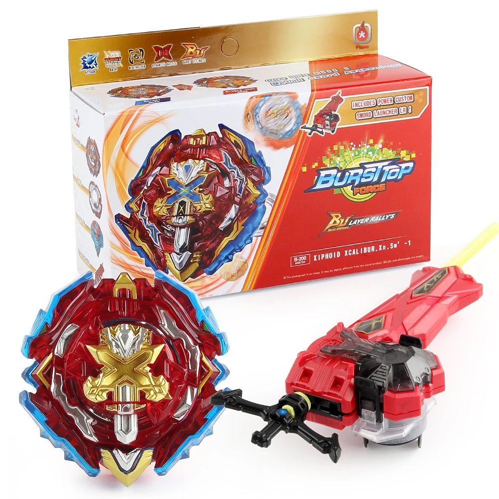 Bey Burst B-200 Xiphoid Xcalibur Gyro Metal Spinning Top with Sword LR Launcher New Year Gift