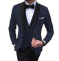 White Slit Mens Suits 3 Piece Black Shawl Lapel Casual Groom Tuxedos for Wedding Groomsmen Suits Men 2025 (Blazer+Vest+Pant)