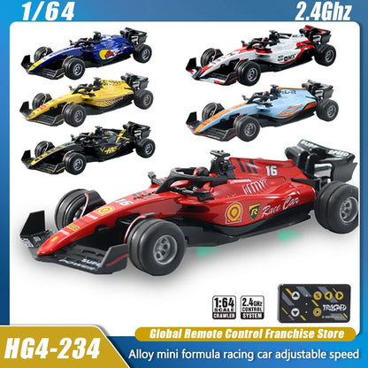 1:64 Rc Car Mini Racing Car 2.4G Alloy High Speed Remote Control Car with Light Adjustable Speed RC Cars Toy for Children Gifts