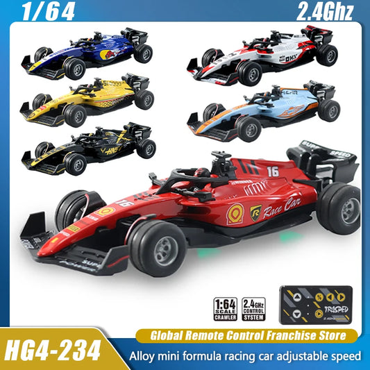 1:64 Rc Car Mini Racing Car 2.4G Alloy High Speed Remote Control Car with Light Adjustable Speed RC Cars Toy for Children Gifts