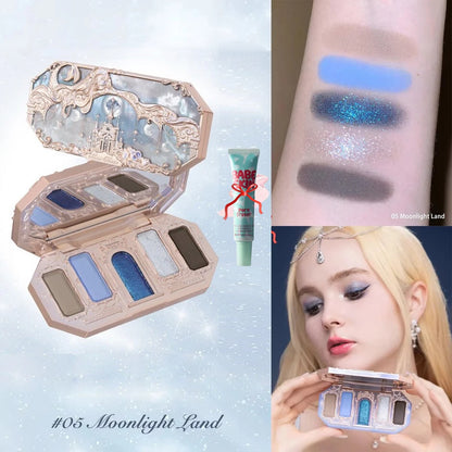 Flower Knows Chocolate Wonder-Shop 8-Color Eyeshadow Palette Matte Shimmer Waterproof Highly Pigmented Long Lasting Makeup
