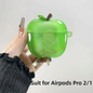 TPU Plating Earphone Case 3D Transparent Anti-Slip Shell Cover Fruit Drop-Proof for AirPods 3/4 / Airpods Pro 2/1