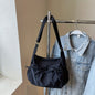 Large Capacity Women's Shoulder Bags Lightweight Nylon Pleated Crossbody Bag Multiple Pockets Hobo Bag For Women Commuting