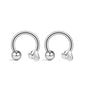 2Pcs Stainless Steel Crystal CZ Tragus Piercing Helix Studs Earrings For Women Girls Hoop Nose Ring Body Piercing Jewelry