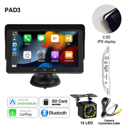 Grandnavi 7inch Car Radio Multimedia Video Player Wireless Carplay And Wireless Android Auto Portable Universal Touch Screen
