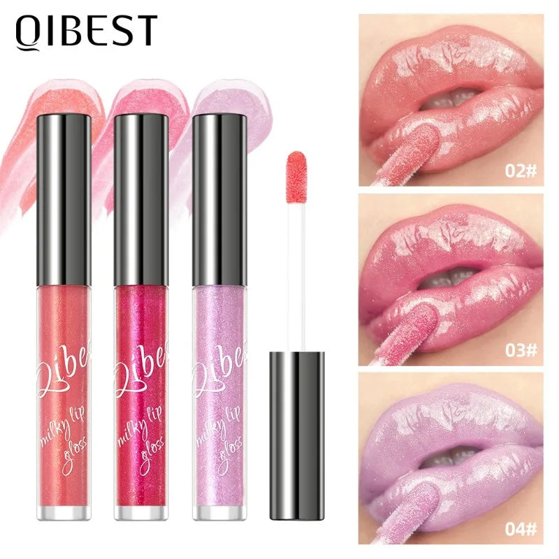 Shimmering Taro Purple Lip Gloss Gold Sparkle, Moisturizing Plumping Lip Gloss, Glassy Jelly Shine Lip Gloss for Sexy Makeup