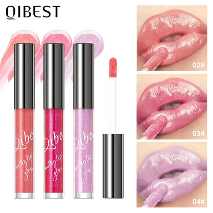 Shimmering Taro Purple Lip Gloss Gold Sparkle, Moisturizing Plumping Lip Gloss, Glassy Jelly Shine Lip Gloss for Sexy Makeup