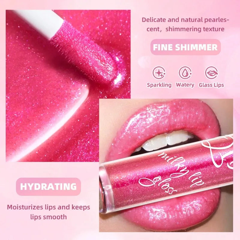 Shimmering Taro Purple Lip Gloss Gold Sparkle, Moisturizing Plumping Lip Gloss, Glassy Jelly Shine Lip Gloss for Sexy Makeup