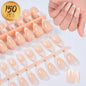 100Pcs Light Pink Press on Nails Short Medium Square Fake Nail Tips 10 sizes Reusable Full Cover False Nails Finger Decoration