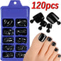 120/100Pcs Almond Fake Nails Extension Wearable Full Cover False Nail Solid Color Mid-length Stiletto/Square Press on Nails