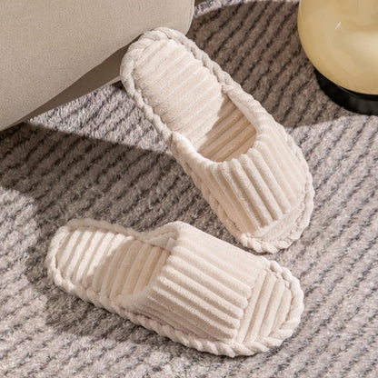 Solid Color Flat Heel Slippers Women Indoor and Bedroom Lightweight Comfort Non-slip Open-toe Breathable Slippers for All Season