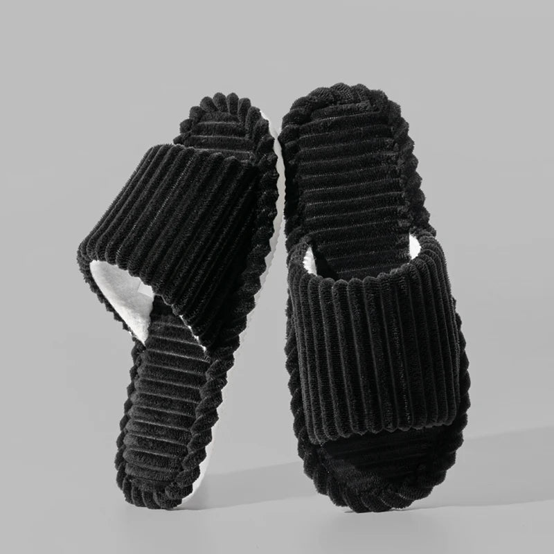Solid Color Flat Heel Slippers Women Indoor and Bedroom Lightweight Comfort Non-slip Open-toe Breathable Slippers for All Season