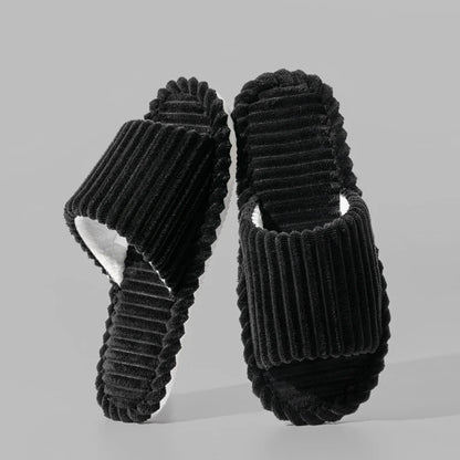 Solid Color Flat Heel Slippers Women Indoor and Bedroom Lightweight Comfort Non-slip Open-toe Breathable Slippers for All Season