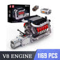 Mould King LSX454 V8 V12 W12 Engine Motorized Simulation Model Electrically Drive Building Blocks Technical Car Parts Toys Gift