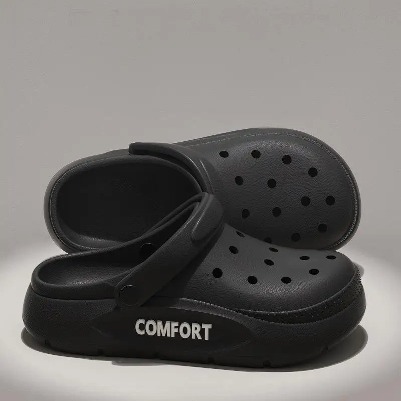 Men's Cut Out Shoes Men's Summer New Women's and Men's Thick-Soled Non-Slip Eva Sandals Boys' Driving Cut Out Slippers