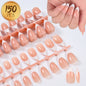 100Pcs Light Pink Press on Nails Short Medium Square Fake Nail Tips 10 sizes Reusable Full Cover False Nails Finger Decoration