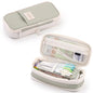 Japanese and Korean style pencil case Large capacity Macaron color matching telescopic canvas pencil case can be turned into sim