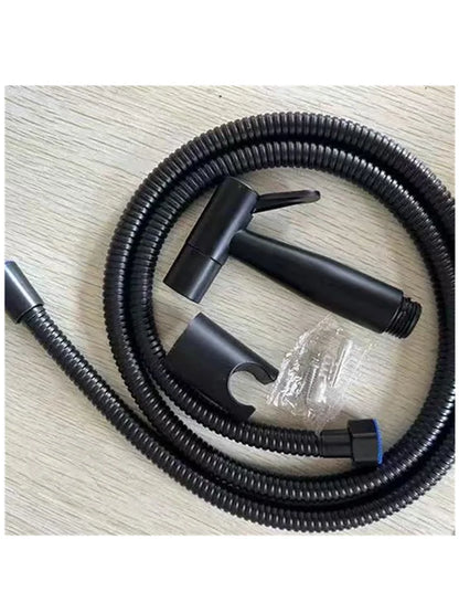 Toilet Bidet Faucet Black Handheld Sprayer Stainless Steel Bathroom Hand Bidet Sprayer Set Hose Toilet Self Cleaning Shower Head