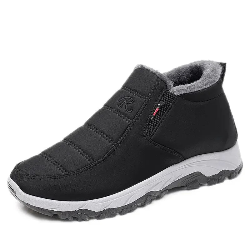 Thickened Fleece Winter Snow Boots Men Women Comfortable Cotton Shoes Anti-Slip Warm Short Boots for Middle-Aged And Elderly