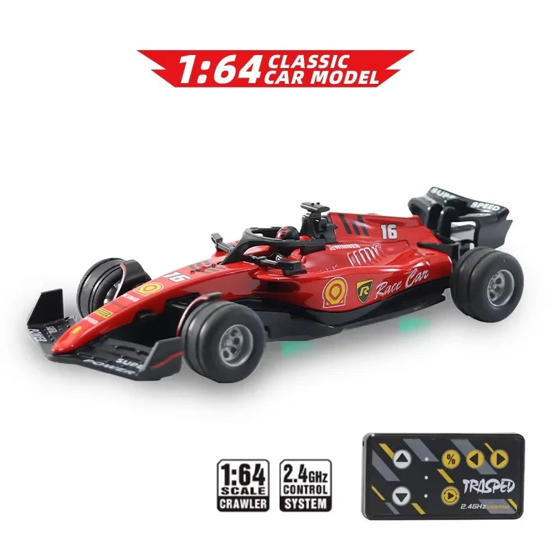 1:64 Rc Car Mini Racing Car 2.4G Alloy High Speed Remote Control Car with Light Adjustable Speed RC Cars Toy for Children Gifts