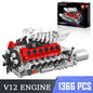 Mould King LSX454 V8 V12 W12 Engine Motorized Simulation Model Electrically Drive Building Blocks Technical Car Parts Toys Gift