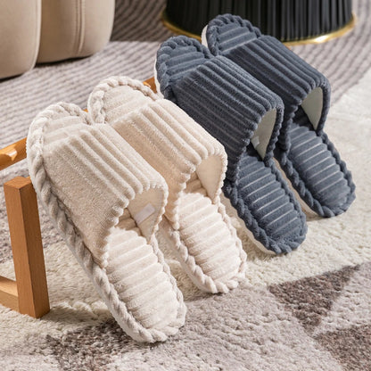 Solid Color Flat Heel Slippers Women Indoor and Bedroom Lightweight Comfort Non-slip Open-toe Breathable Slippers for All Season