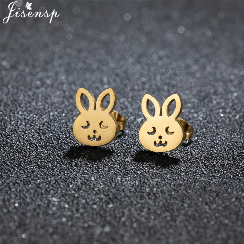Unique Christmas Earring Stainless Steel YES NO Cactus Footprint Music Stud Earrings for Women Tiny Star Boots Jewelry Girl Gift