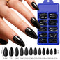 120/100Pcs Almond Fake Nails Extension Wearable Full Cover False Nail Solid Color Mid-length Stiletto/Square Press on Nails