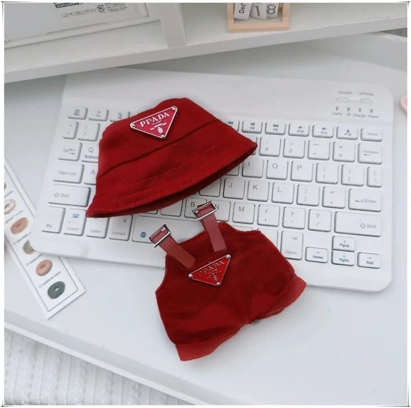 15 17cm For Labubu Doll Retro Denim Overalls Ropa Clothing Luxury Montaigne Skirt Dress Outfit Clothes Shoes Set Accessories