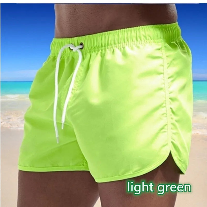 2025 New Summer Men's Swimwear Shorts Brand Beachwear Sexy Swim Trunks Men Swimsuit Low Waist Breathable Beach Wear Surf