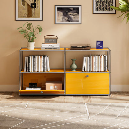 Modern Modular Metal Storage Cabinet Freestanding Sideboard Display Organizer For Living Room Bedroom Entryway Home Furniture