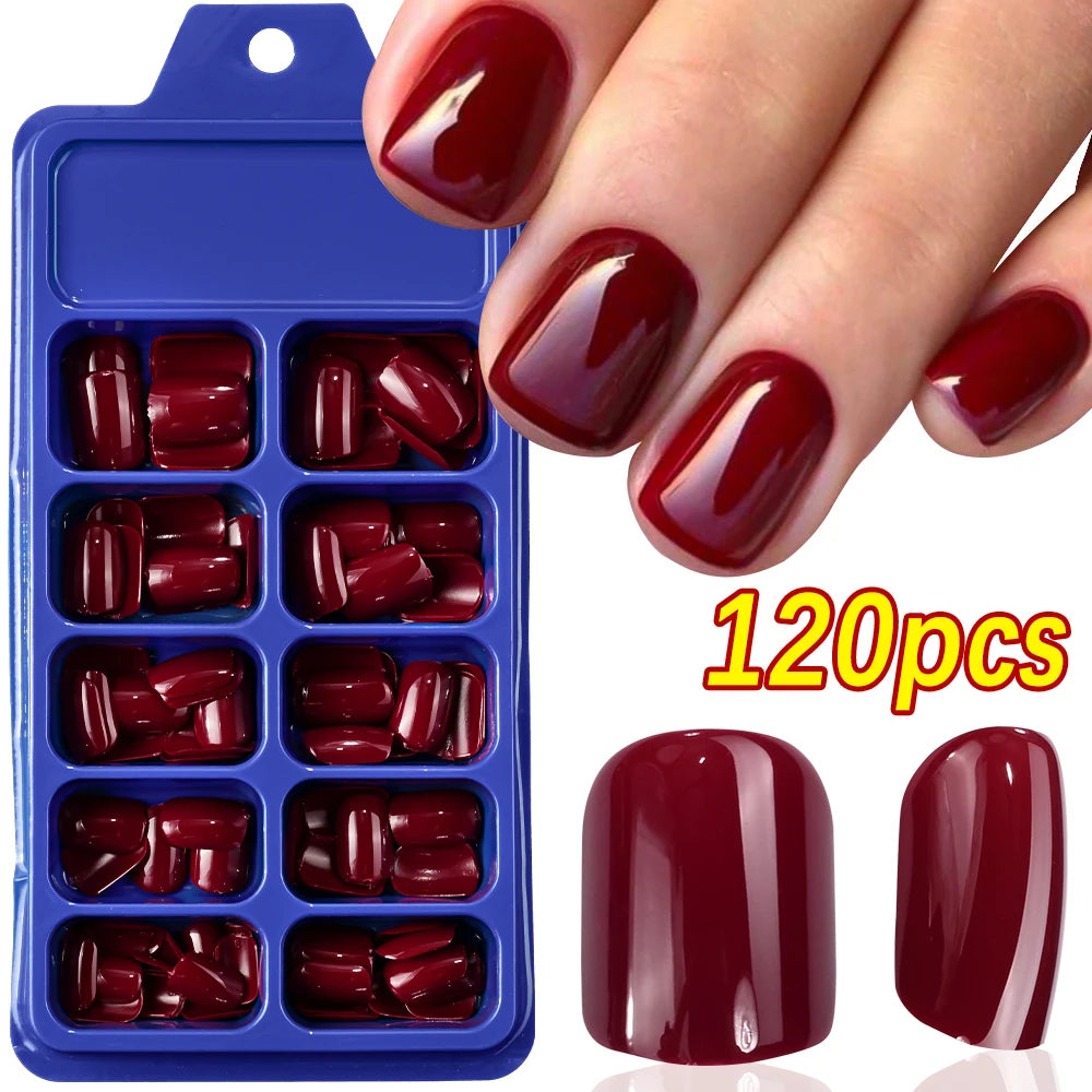 120Pcs/box Medium Length Almond False Nails Natural Nude Color Simple Premium Fake Nail Tips Acrylic Full Cover Press on Nails