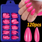 120Pcs/box Medium Length Almond False Nails Natural Nude Color Simple Premium Fake Nail Tips Acrylic Full Cover Press on Nails